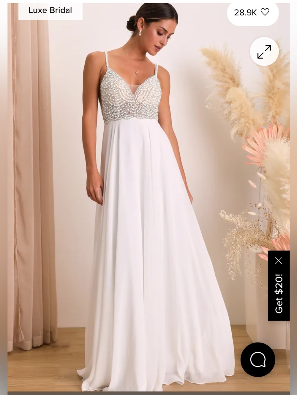True Love White Beaded Rhinestone Maxi Dress